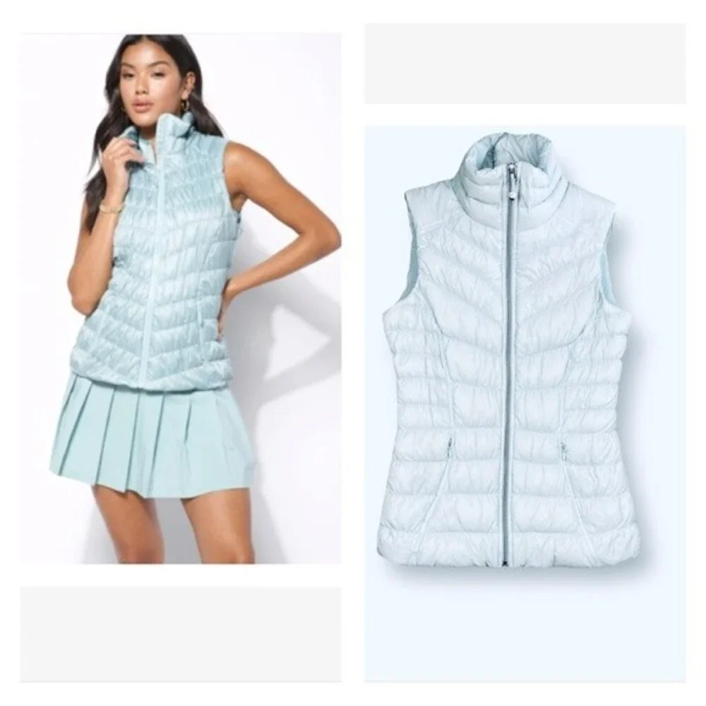 ATHLETA Vest Downalicious Deluxe Lightweight Quilted Vest - Mist Size XXS